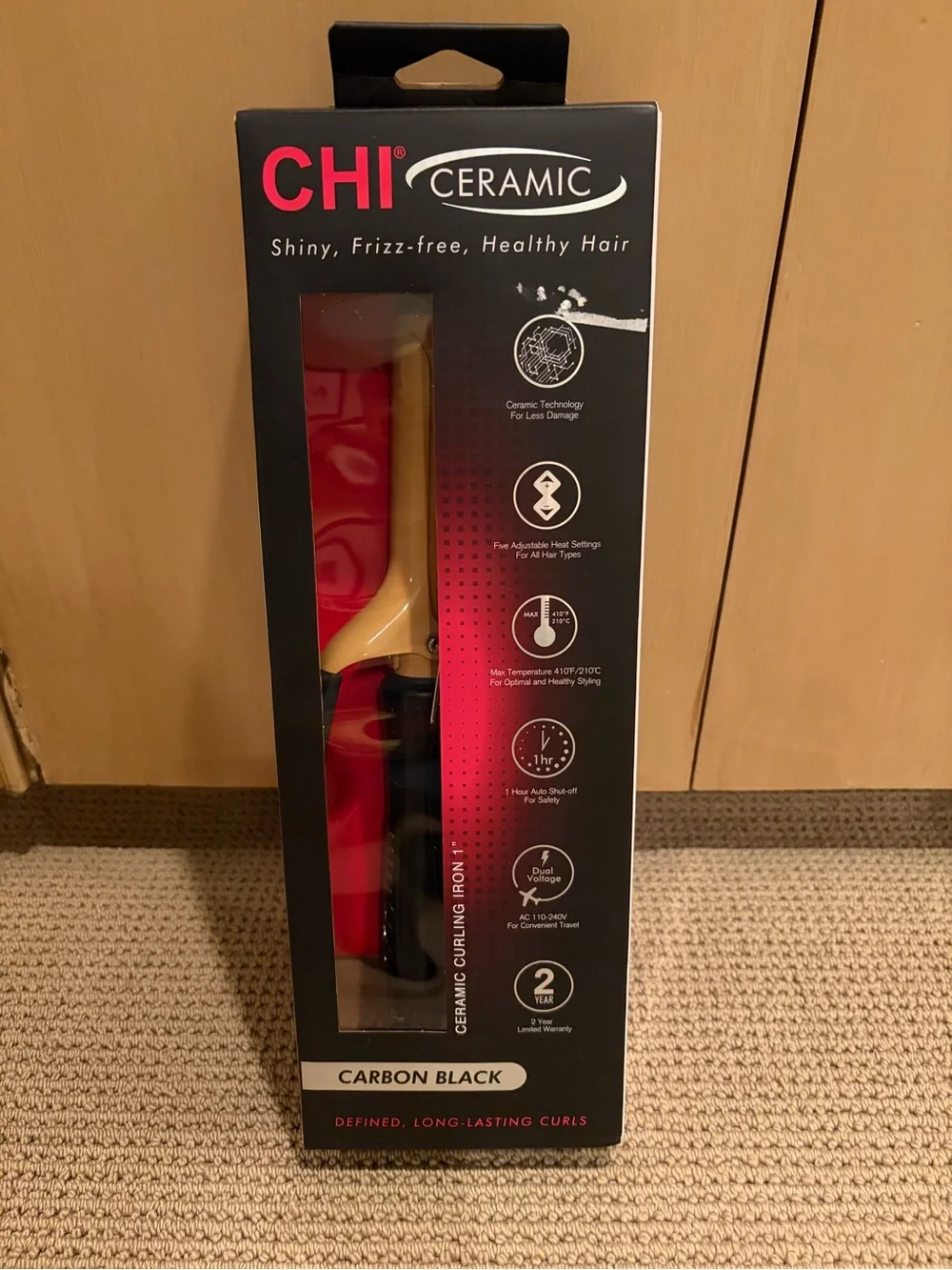 CHI 1” Ceramic Curling Iron - Carbon Black